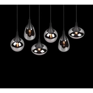 LAMPARA LUMINIA 6 LUCES NEGRA - Imagen 2